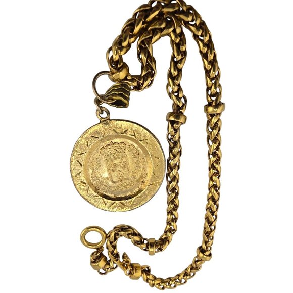 Vintage Crushed Jadeite? Marked Pendant On Fancy Chain Necklace (A8116) - Picture 4 of 5